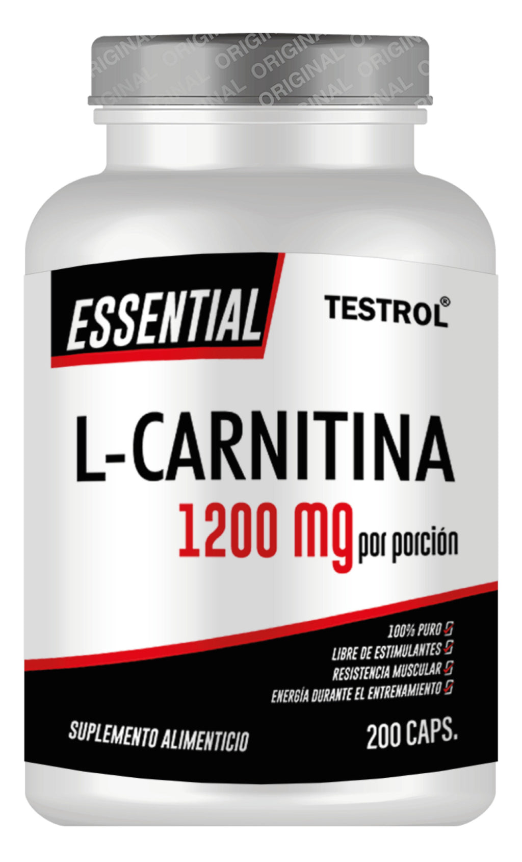 L-carnitina Essential 1200mg 200 Caps Testrol