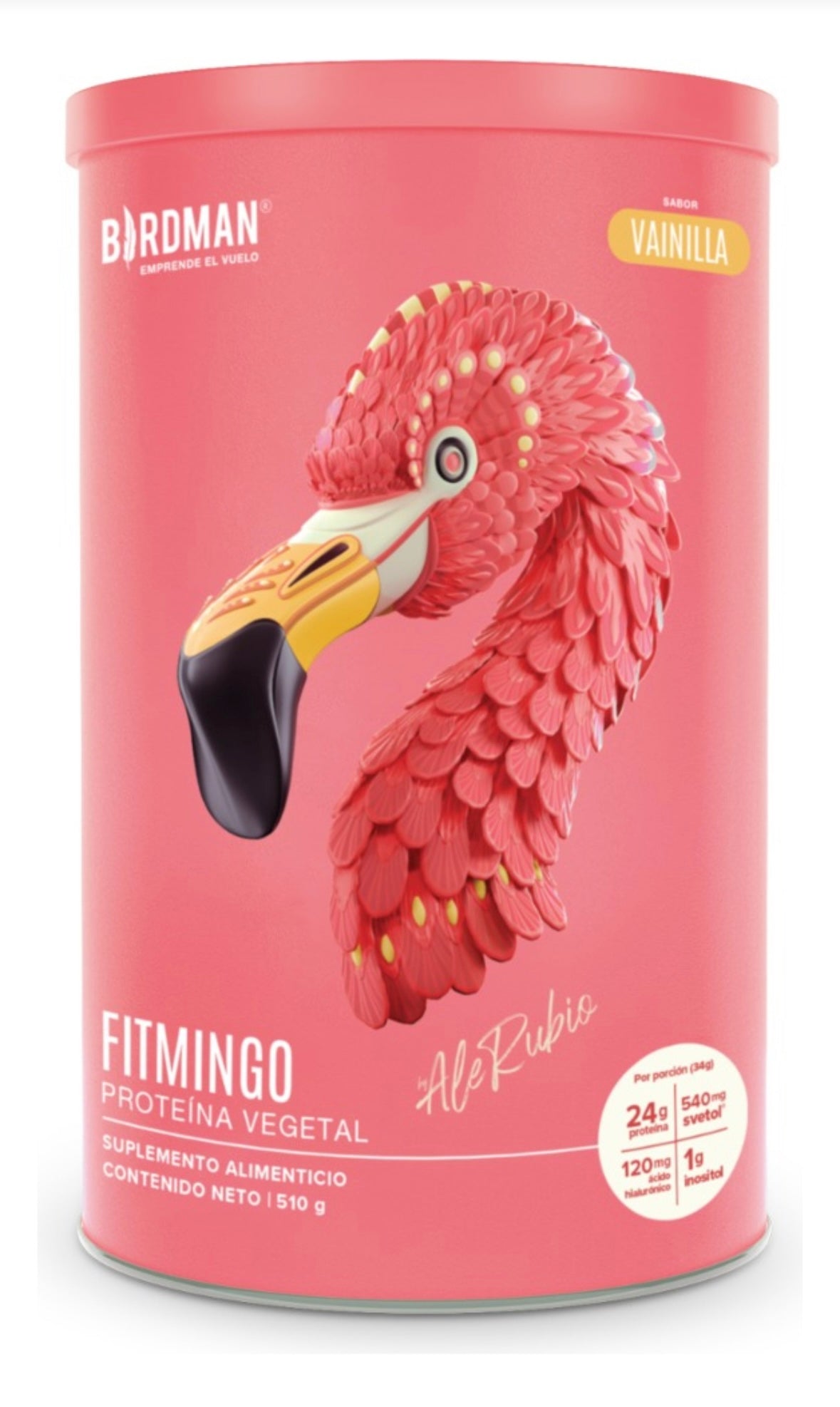 Birdman Proteína Vegetal Fitmingo 510g By Ale Rubio Sabor Vainilla