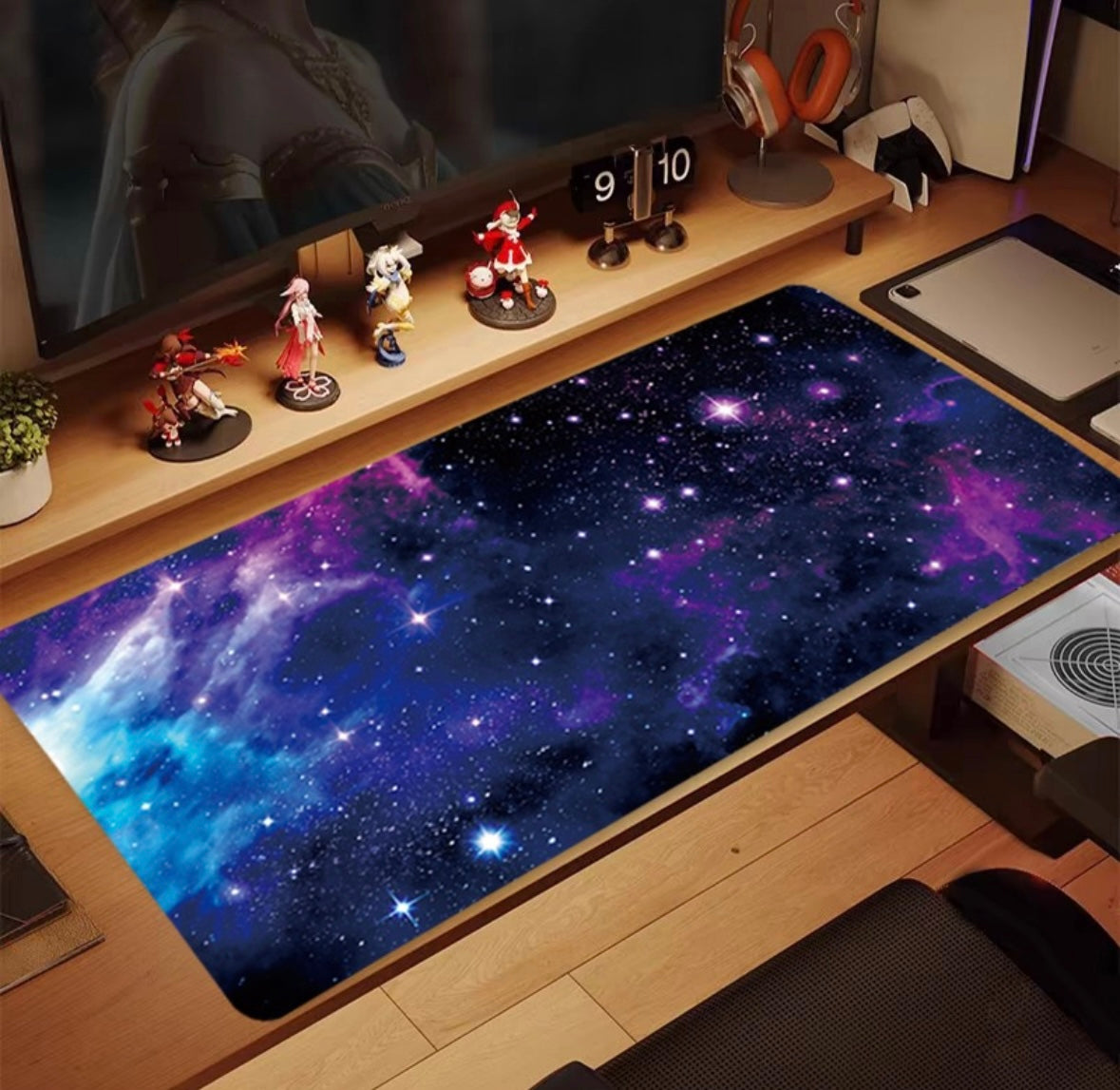 Mouse Pad Alfombrilla Ratón 80x30cm Profesional Color Mundo Galaxia Universo