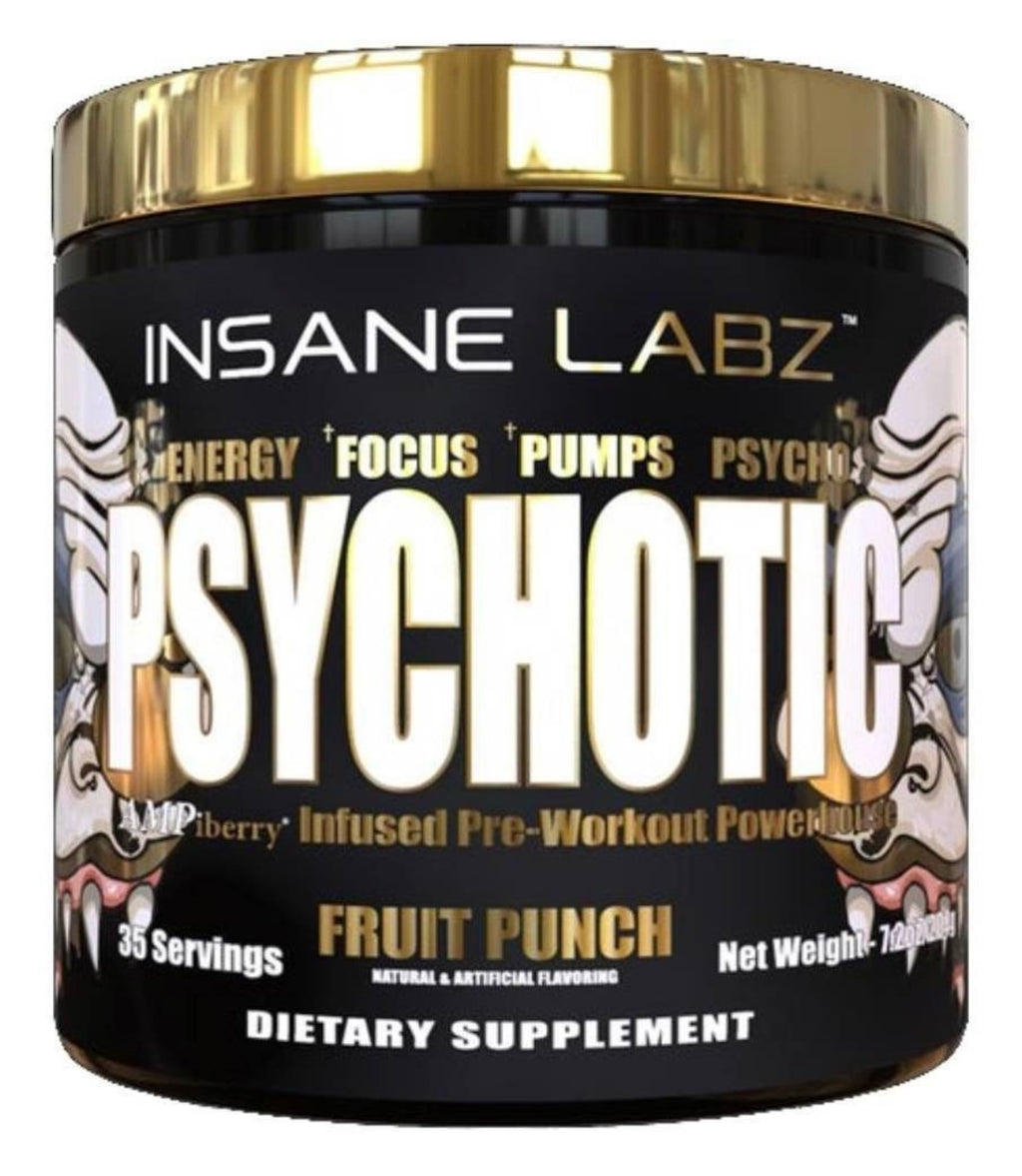 Pre Entreno Insane Labz Psychotic Gold 35 Servicios Sabor Fruit Punch