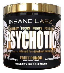 Pre Entreno Insane Labz Psychotic Gold 35 Servicios Sabor Fruit Punch