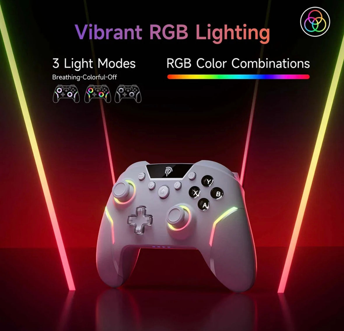 Easysmx X20 Mando PC Inalambrico con Hall Joystick Hall Trigger Botone Mecánico 1000mAh Batería Bluetooth Control Para PC Switch Móvil Joystick Con Giroscopio RGB Para Wuchang: Fallen Feathers