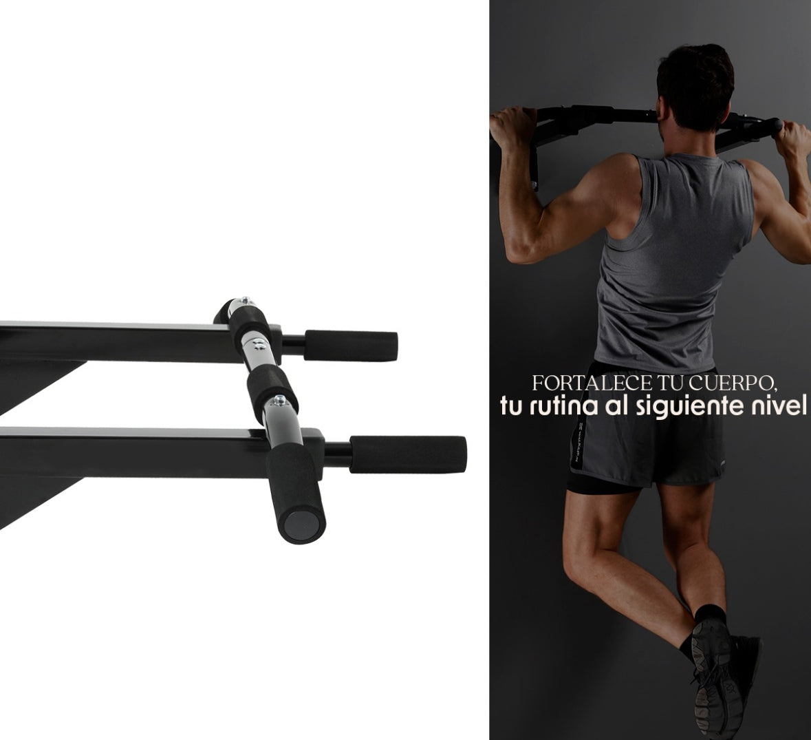 Barra Para Dominadas Pull Up Bar Bywell Color Negro