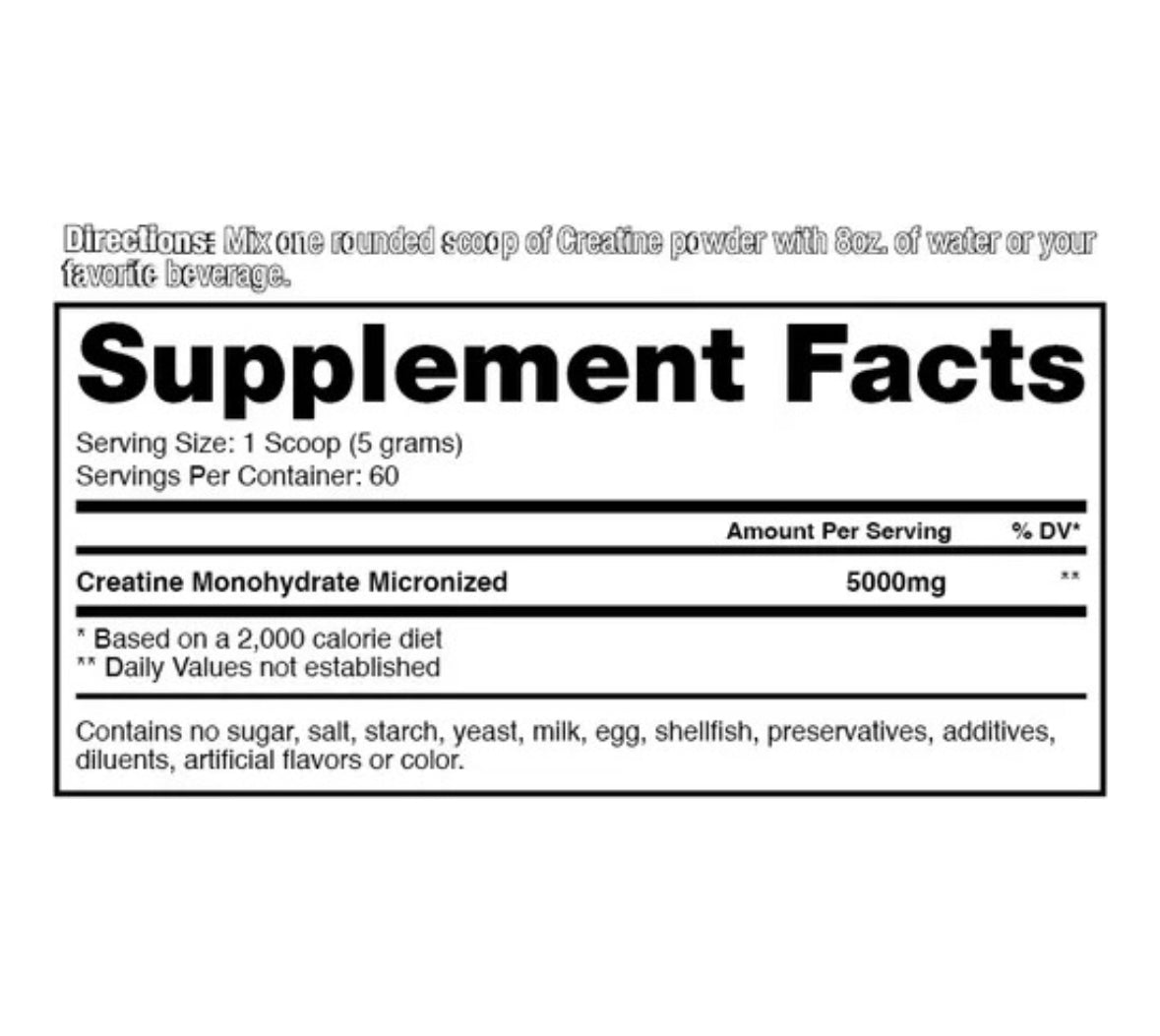 Creatina Monohidratada Dragon Pharma 300 Gramos 60 Servicios Sabor Sin sabor