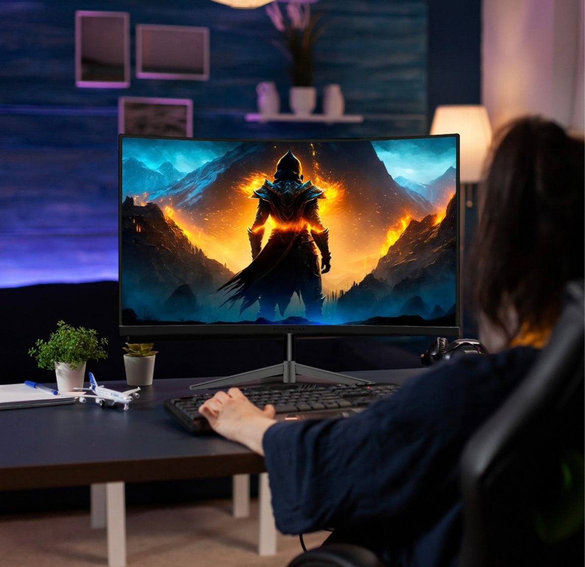 Monitor Gamer Curvo Balam Rush 23.8 Pulgada Mgx23c 165hz 1ms Color Negro