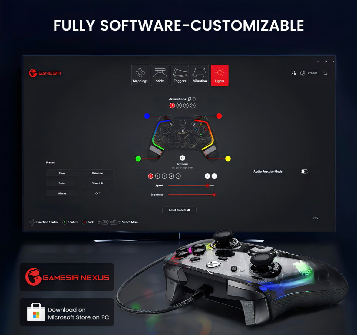 GameSir Kaleid Mando con cable y efecto Hall Compatible con Xbox X|S