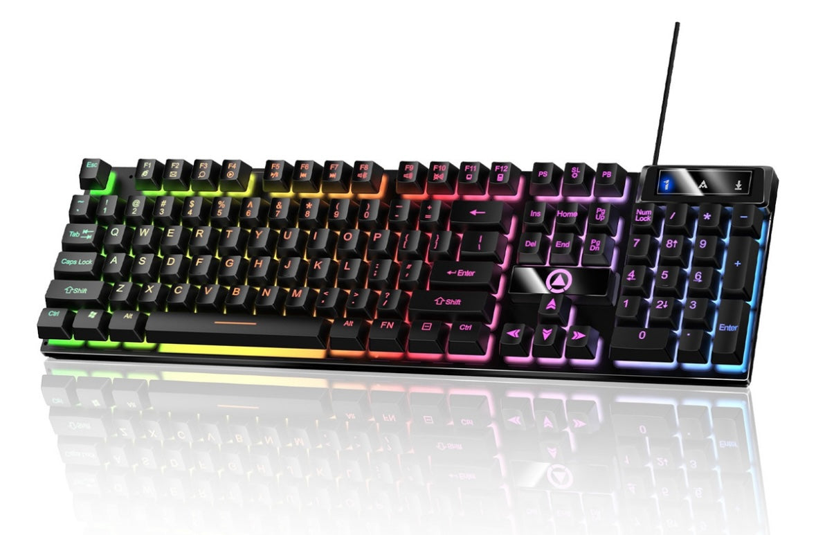 KUIIYER Teclado Mecánico Para Juegos, E310 Teclado Gamer con Cable, Retroiluminación LED RGB, Ideal para Juego y Trabajo para PC Windows 7, 8, 10 o Mac OS (negro)