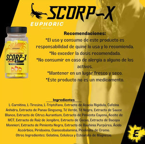 Termogenico Scorp-x Euphoric Quemador De Grasa 100 Cápsulas