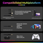 Auriculares Havit H2042d negros para PS4 PS5 Xbox PC 3,5 mm/USB color negro luz RGB