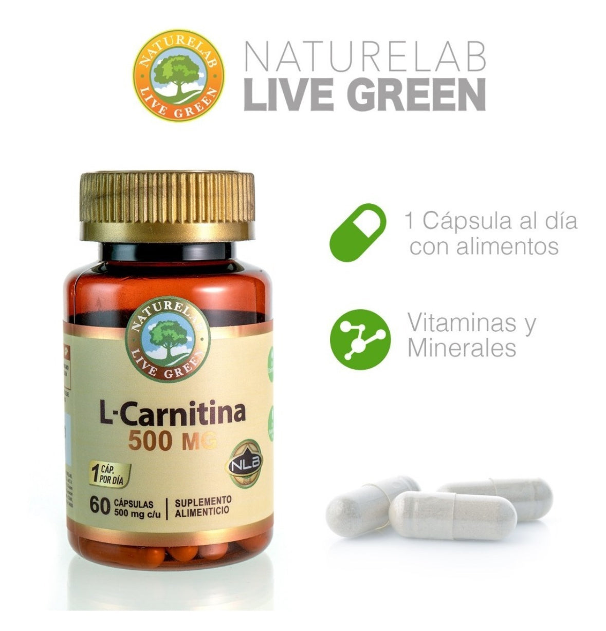 Naturelab L-carnitina 500mg 60caps Sfn