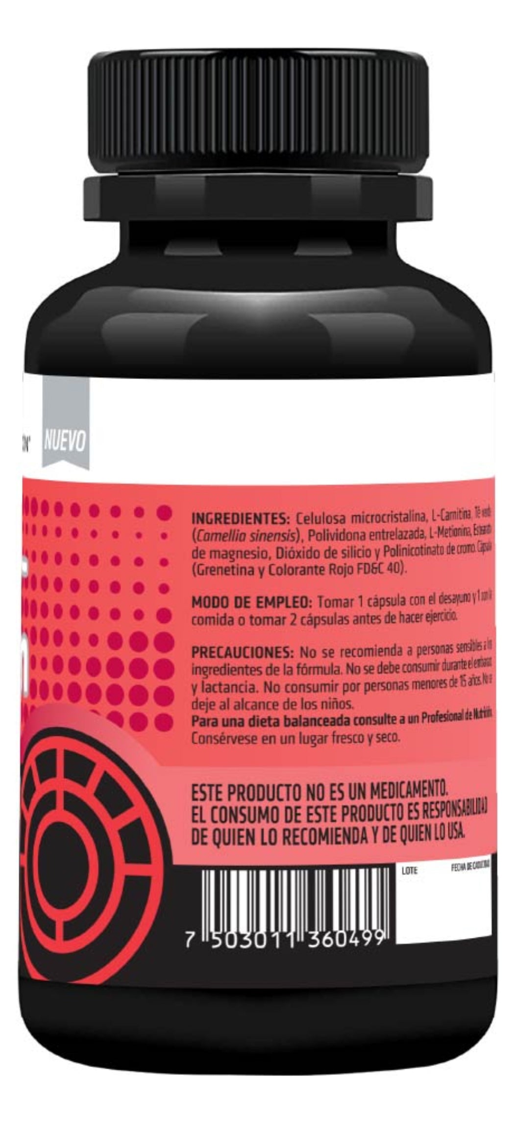 HEALTHADDICTION - Carnitherm – Suplemento Alimenticio Termogénico con L-Carnitina, Té Verde y Cromo – Optimizar el Rendimiento Deportivo y Apoyo Metabólico – 60 Cápsulas