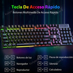 KUIIYER Teclado Mecánico Para Juegos, E310 Teclado Gamer con Cable, Retroiluminación LED RGB, Ideal para Juego y Trabajo para PC Windows 7, 8, 10 o Mac OS (negro)