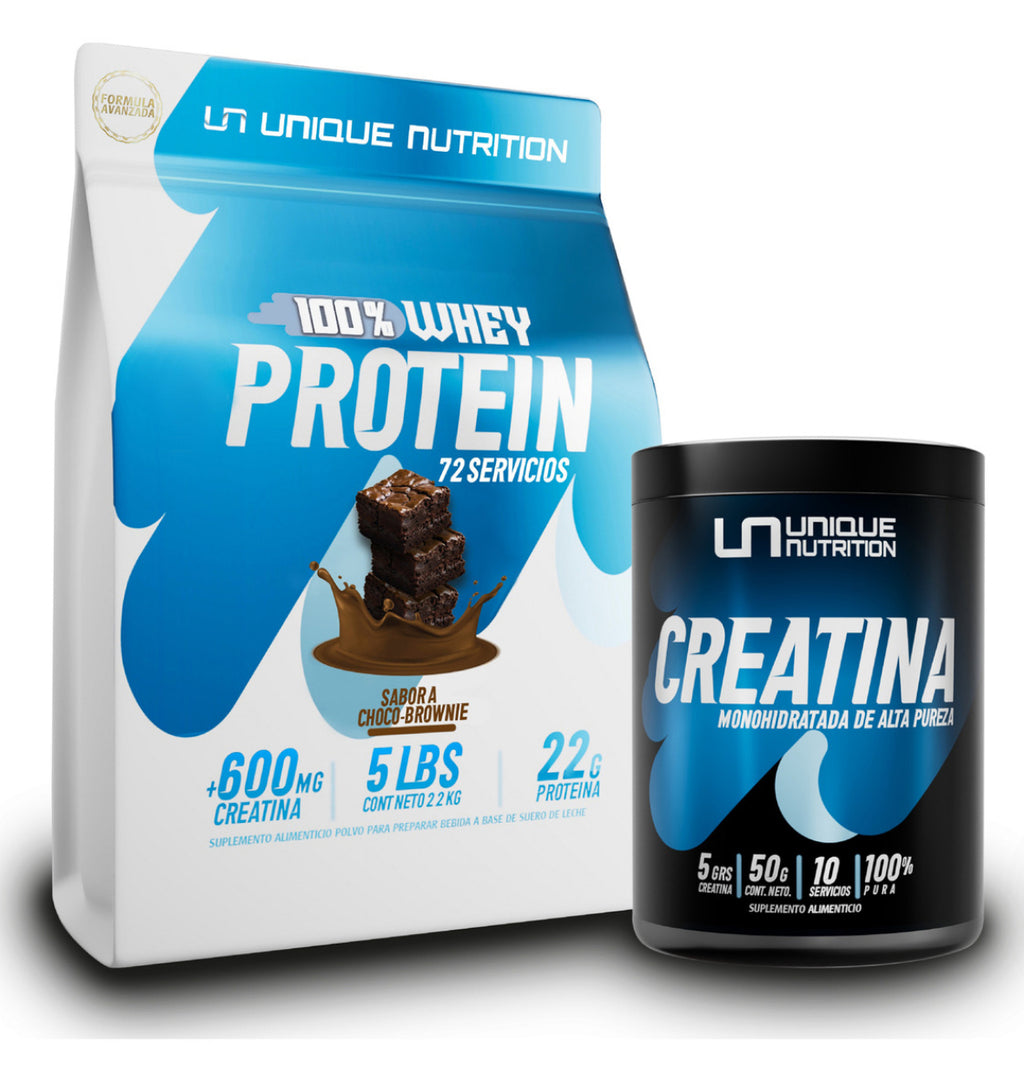 Proteina 100% Whey 2.2 Kg Adicionada Con Creatina Unique N Sabor Chocolate