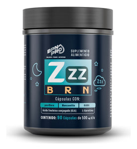 ZZZ BRN BPN PRO – Quemador de Grasa Nocturno con CLA, Carnitina, GABA, Magnesio y Manzanilla – Apoya la Relajación y Sueño Reparador 90 Cápsulas