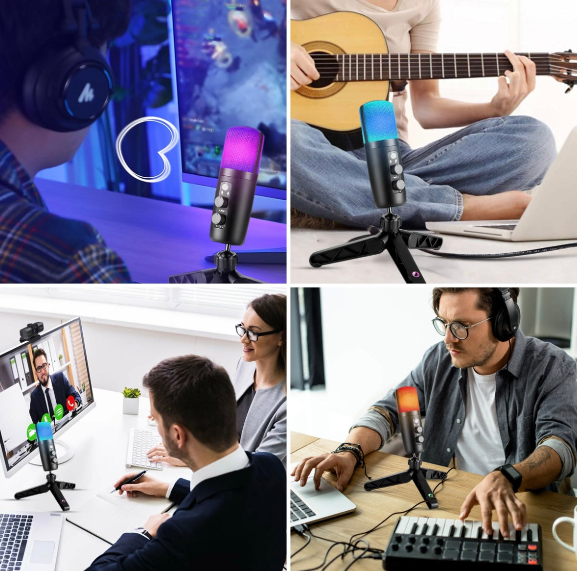 Microfono Condensador Rgb Cardioide Reducción De Ruido