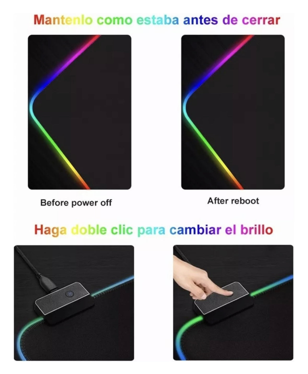 Alfombrilla Ratón Gamer Rgb Luz Led Mousepad 80x30 Mousepad Color Negro Dr Catch