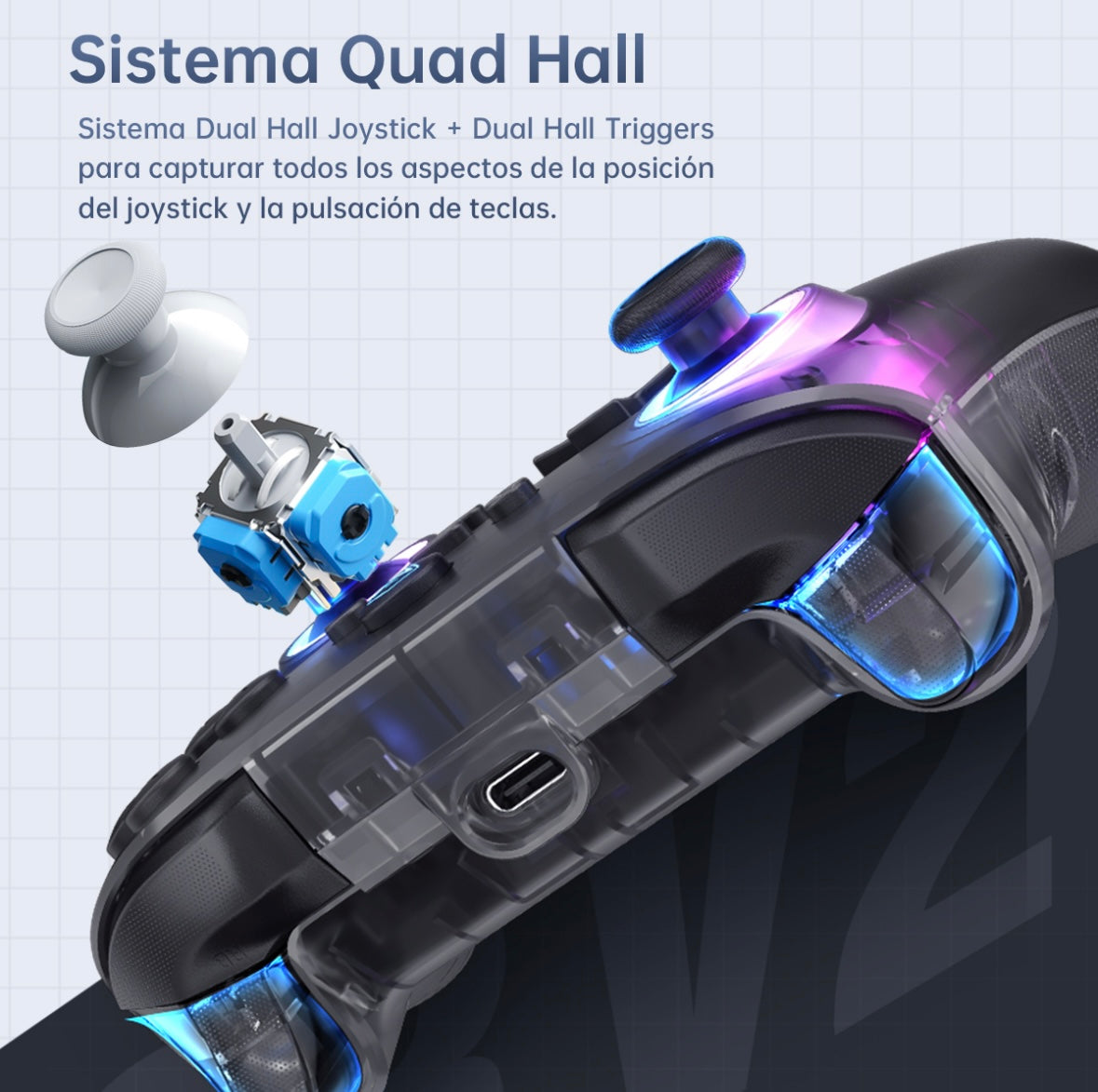 Gamepad Controles Gamer Inalámbrico Machenike G3 V2 Con Carga Base 1000Hz De Retorno Joystick Hall Disparadores Hall Vibración Ajustable 1000Hz De Retorno(Con cable + Receptor USB 2.4Ghz + Bluetooth) color negro