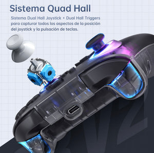 Gamepad Controles Gamer Inalámbrico Machenike G3 V2 Con Carga Base 1000Hz De Retorno Joystick Hall Disparadores Hall Vibración Ajustable 1000Hz De Retorno(Con cable + Receptor USB 2.4Ghz + Bluetooth) color negro