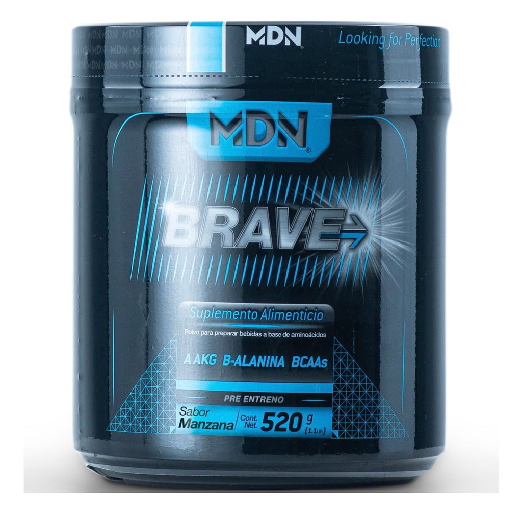 Pre Entreno Oxido Nítrico Brave MDN Sports 520g Sabor Manzana
