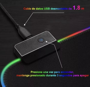 Alfombrilla Ratón Gamer Rgb Luz Led Mousepad 80x30 Mousepad Color Negro Dr Catch