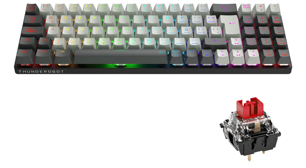 Español Teclado Mecánico Gamer Wired Thunderobot K78 Rgb, Red Switch