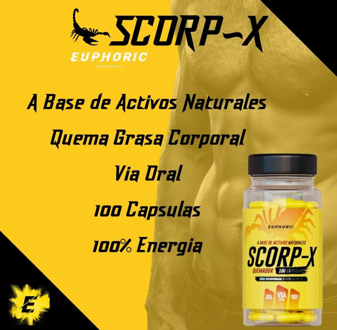 Termogenico Scorp-x Euphoric Quemador De Grasa 100 Cápsulas