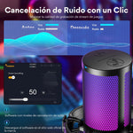 Maono Micrófono Pc para Gamer Micrófono Usb RGB con Cancelación de Ruido Silencio Ganancia y Monitoreo para Streaming Podcast Youtube Celular y PS5 PS4 DGM20 Negro