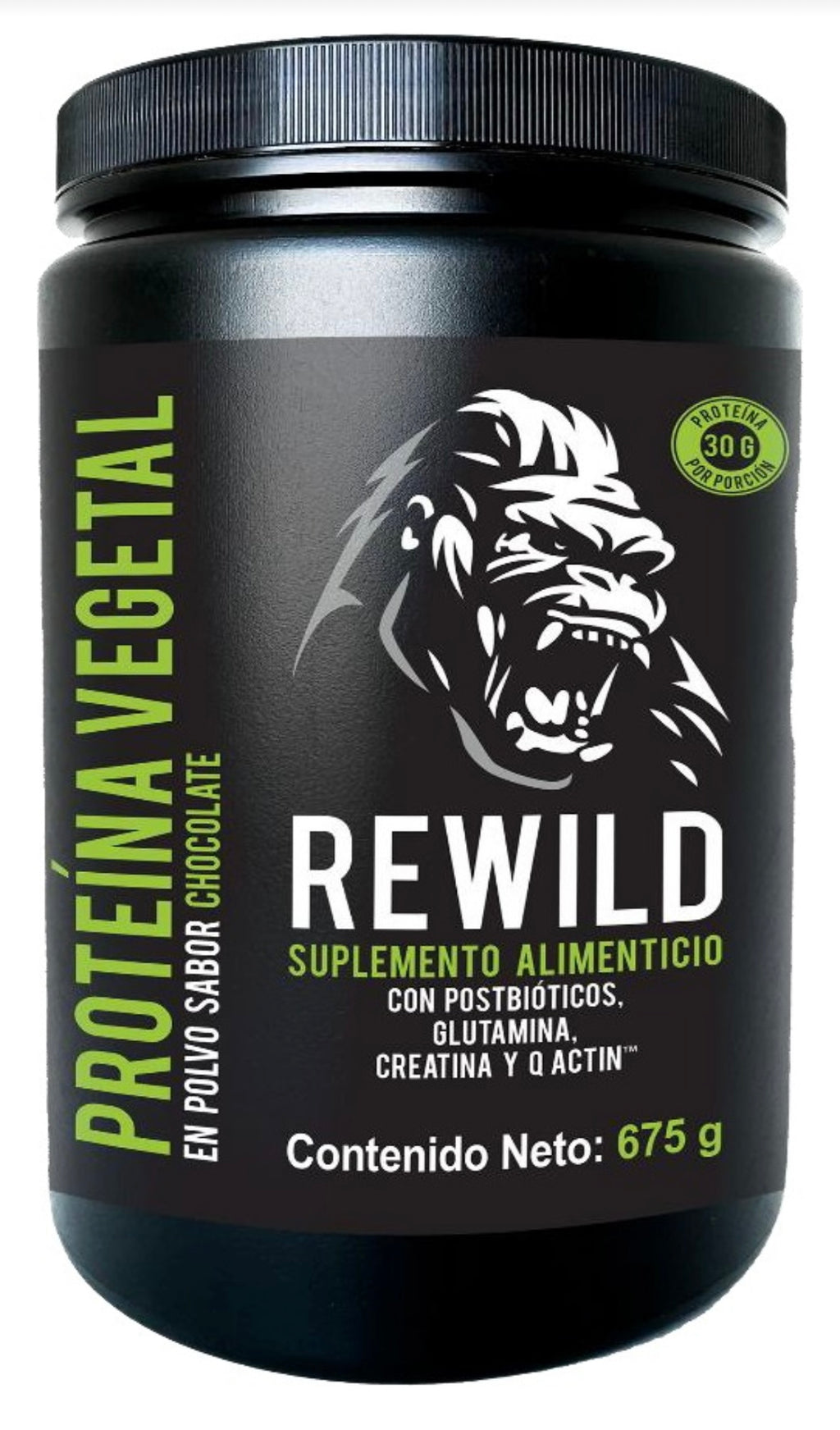 Proteína Vegetal En Polvo | Ayuda en el aumento y recuperación de masa muscular | Aporta creatina, glutamina y Q-ActinCon | Postbióticos añadidos | 675g Sabor Chocolate