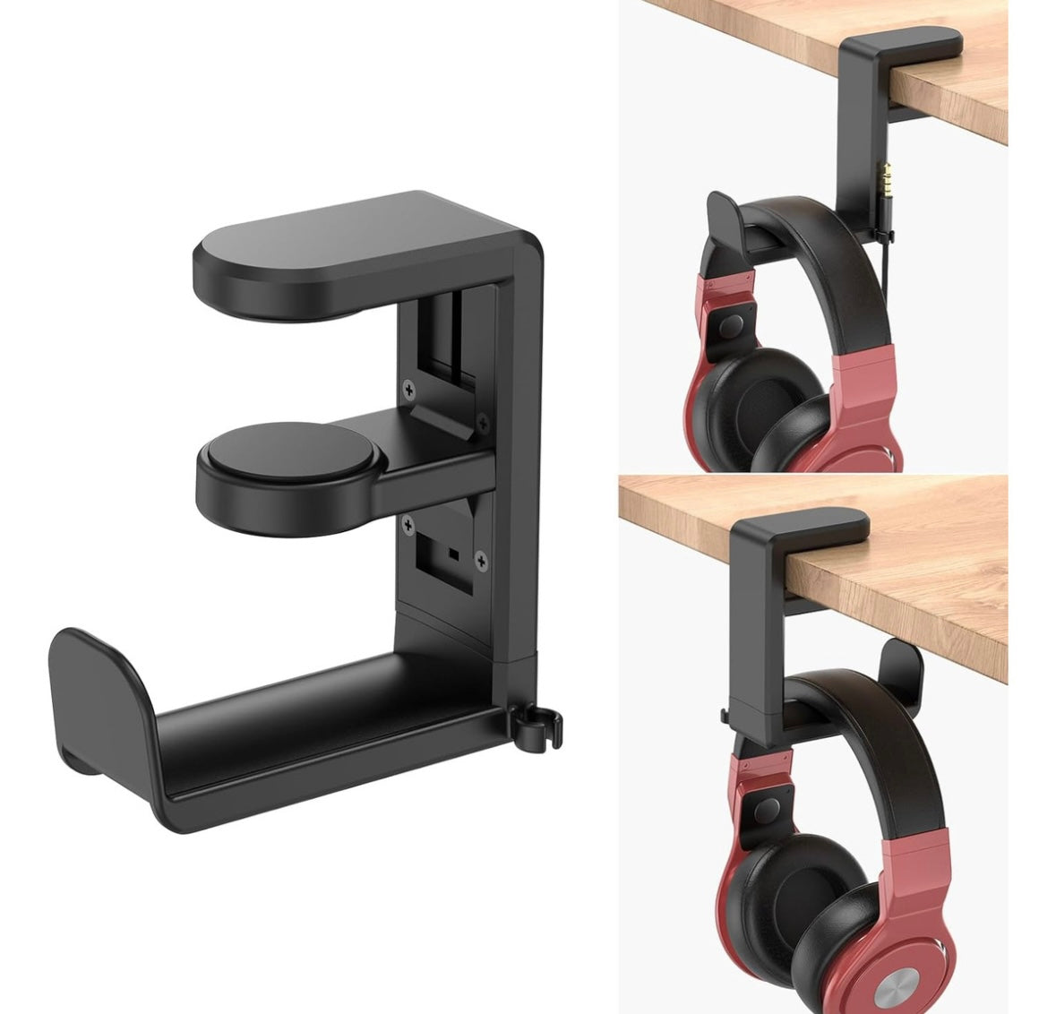 Soporte Giratorio Para Auriculares Gancho Gaming Con Cilp Huo Ji CQ001 Negro