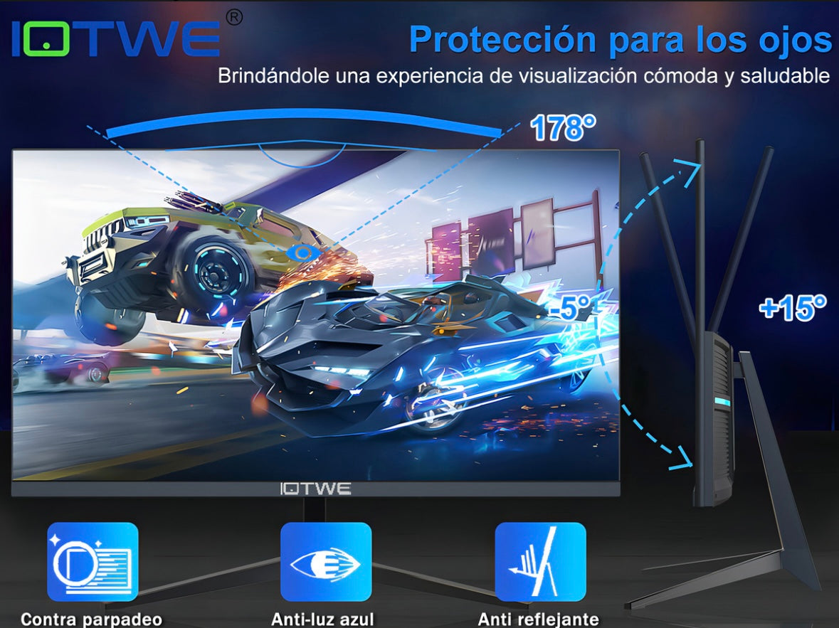 Monitor Gamer Iotwe H24t09p Full Hd 22’’ Ips 100 Hz Hdmi 2.0 Vga Negro Altavoces Integrados De 6w Freesync Hdr