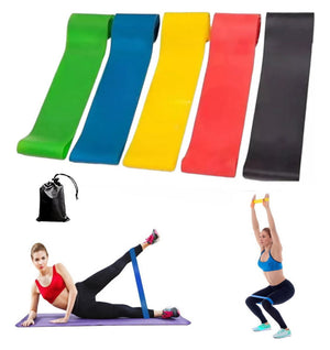 Kit De 5 Bandas Ligas De Resistencia Piernas Ejercicio Yoga Ele-Gate