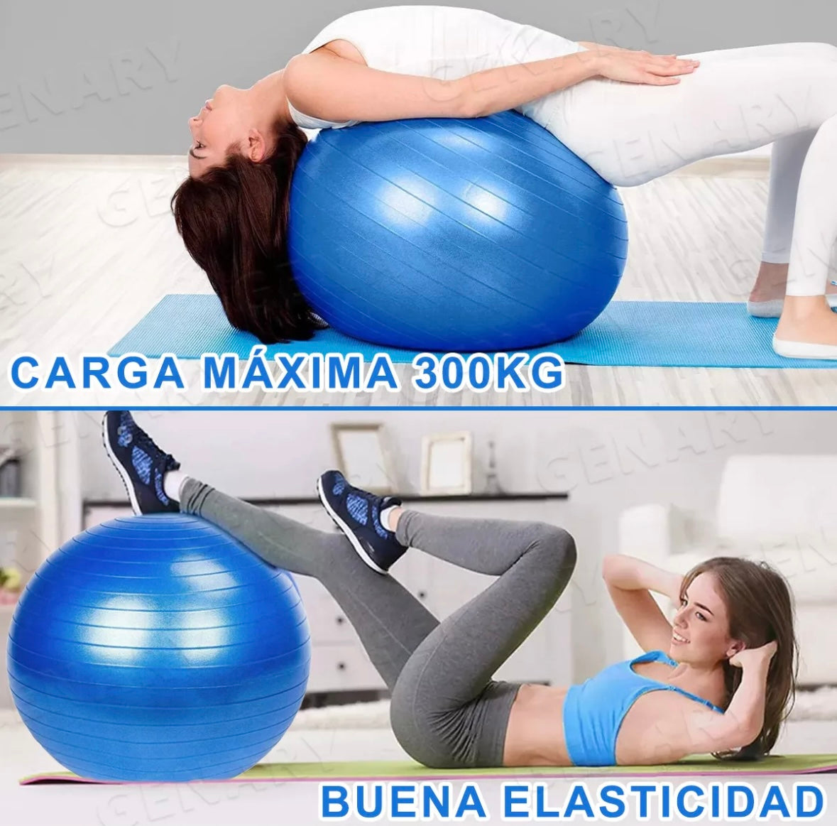 Pelota Fitness De Yoga Acondicionamiento 65 Cm Con Bomba Pelota de Ejercicio para Fitness, Ejercicio en Casa, Yoga, Pilates, etc. Adecuada para Hombres y Mujeres Color Azul Yuhuangcheng