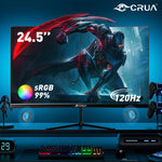 Monitor Gamer Crua CR240QA Curb con pantalla de 24.5" 120Hz y resolución Full HD HDMI VGA LED Negro