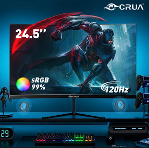Monitor Gamer Crua CR240QA Curb con pantalla de 24.5" 120Hz y resolución Full HD HDMI VGA LED Negro
