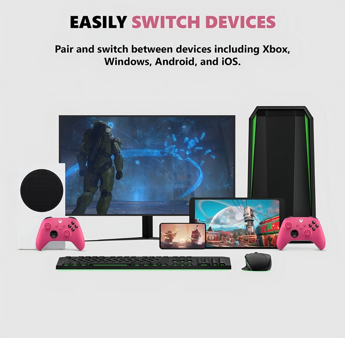 Controlador Xbox Series Deep Pink para Windows Android iOS, color rosa