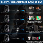 Audífonos Gamer Krios K12 Diadema Con Microfono Led Rgb Para Xbox Pc Ps4 Color Negro