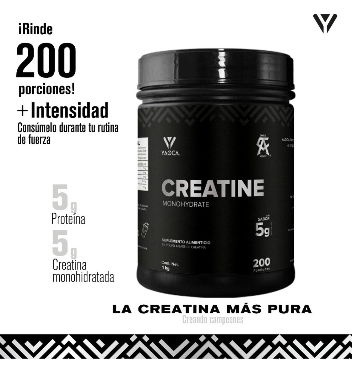 Creatina Monohidratada I Micronizada I Yaoca I 1 Kg I 200 Servicios I Sin Sabor I Alta Pureza