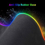 Alfombrilla De Ratón Rgb Gamer, Base De Goma Antideslizante