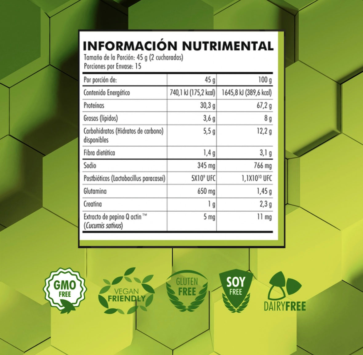Proteína Vegetal En Polvo | Ayuda en el aumento y recuperación de masa muscular | Aporta creatina, glutamina y Q-ActinCon | Postbióticos añadidos | 675g Sabor Chocolate