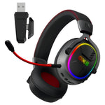 Audífonos Gamer Para Inalámbricos Diademas con Micrófono De Cancelación De Ruido Sonido Envolvente Virtual 7.1, 2.4g De Baja Latencia Con Conector Usb Y Type-c, Bluetooth 5.3 Para Pc Oxs G2 Negro