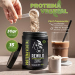Proteína Vegetal En Polvo | Ayuda en el aumento y recuperación de masa muscular | Aporta creatina, glutamina y Q-ActinCon | Postbióticos añadidos | 675g Sabor Chocolate