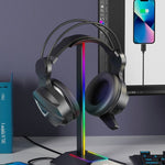Base Soporte De Audífonos  New Bee Con Luz Led Rgb Usb