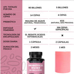Probióticos Mujer 60 Billion + Prebióticos (prebiotic) + Inulina de Agave 12 Cepas Beyond Vitamins - Probióticos femeninos - Probióticos Vaginales Flora - Candida Cleanse Fibra - 60 Cápsulas