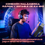 Audífonos Gamer Para Inalámbricos Diademas con Micrófono De Cancelación De Ruido Sonido Envolvente Virtual 7.1, 2.4g De Baja Latencia Con Conector Usb Y Type-c, Bluetooth 5.3 Para Pc Oxs G2 Negro