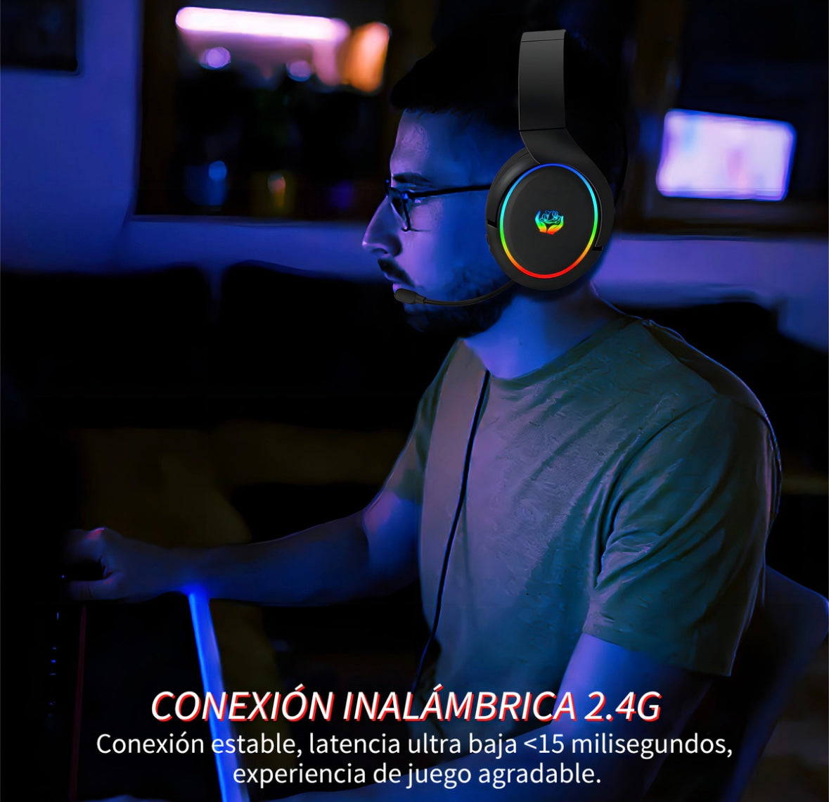 Audifonos Inalambricos Con Microfono Bluetooth De Ruido, color negro