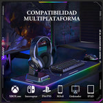 Auriculares profesionales para jugadores Onikuma X31 Rgb negros