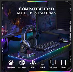 Auriculares profesionales para jugadores Onikuma X31 Rgb negros
