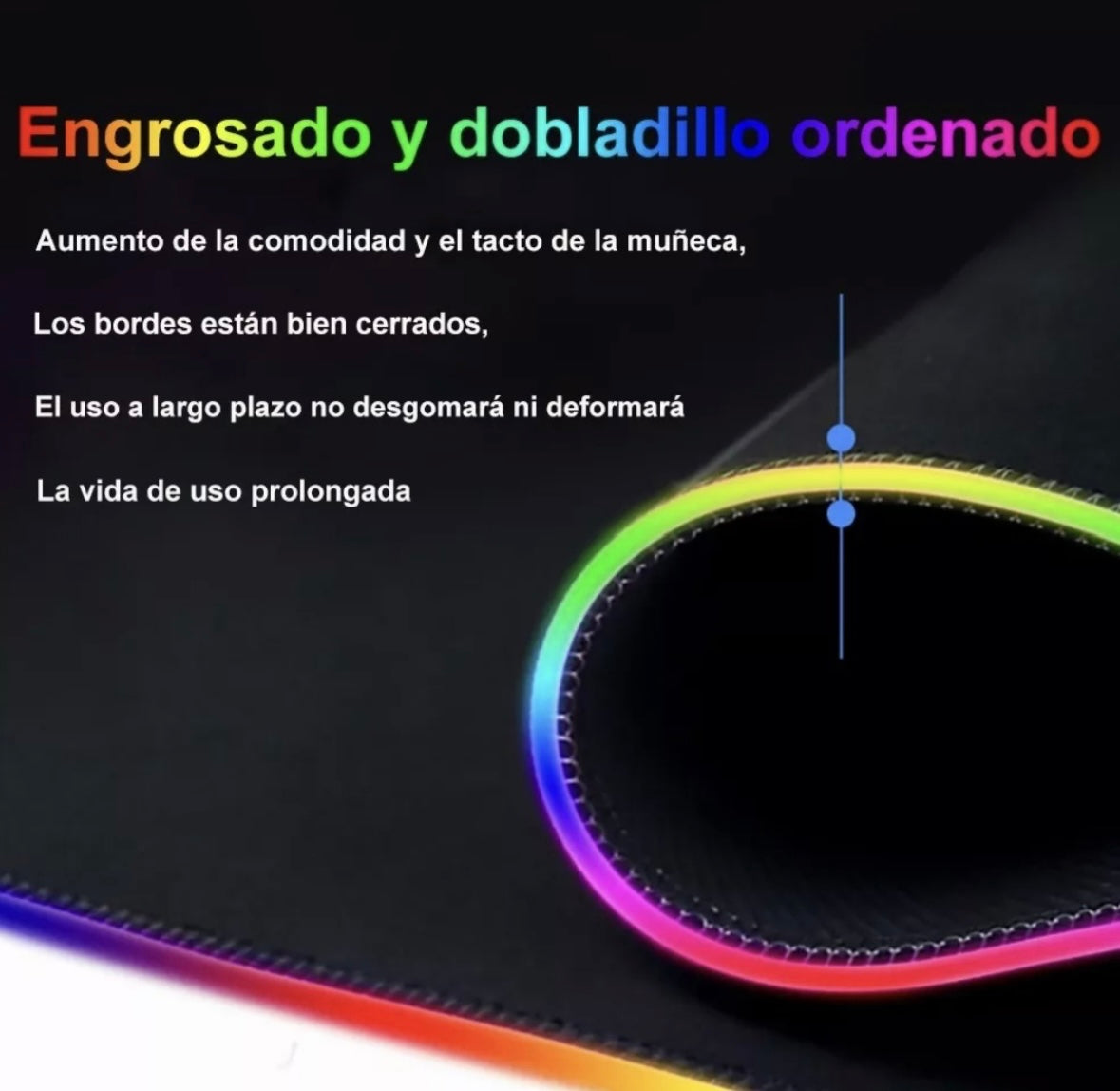 Alfombrilla Ratón Gamer Rgb Luz Led Mousepad 80x30 Mousepad Color Negro Dr Catch