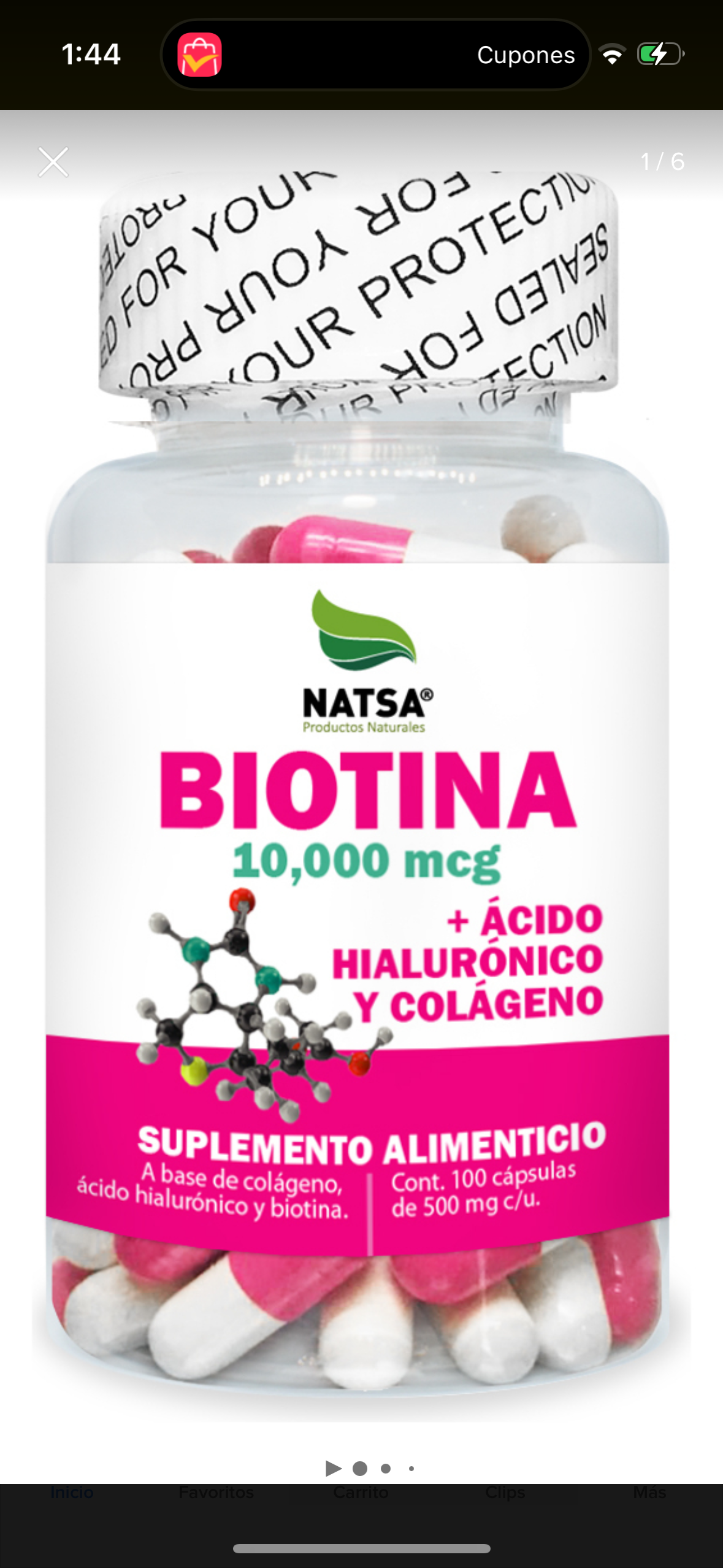 Biotina 10,000 Mcg Con Acido Hialuronico Y Colageno 100 Caps, para Hombres y Mujeres, Fortalece y Crece Cabello, Piel y Uñas